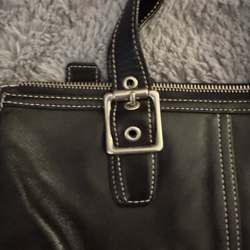 COACH Y2K Black Leather Legacy Satchel Handbag - Picture 8 of 14